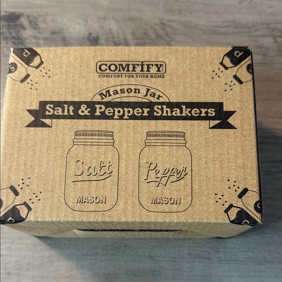 Mason Jar Salt & Pepper Shakers - Grey Lilac - New in Box - Picture 2 of 3